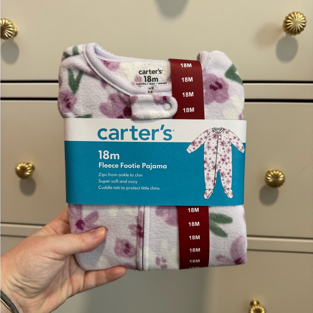 CARTERS fleece footed pajamas